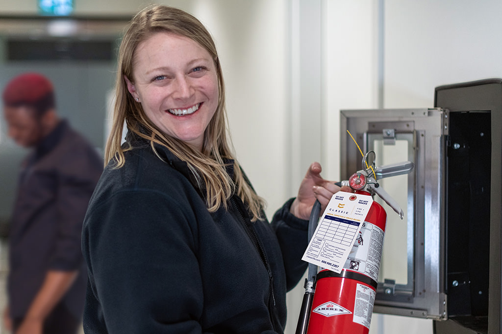 Carly Didone, a Fire Alarm Technician with Classic Fire + Life Safety’s London, ON branch